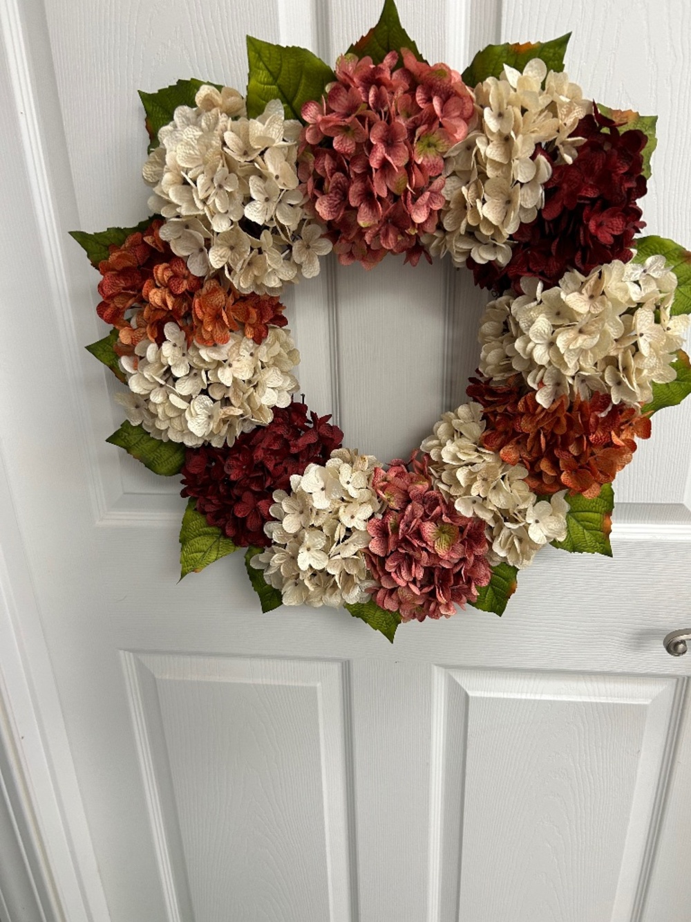 Faux hydrangea wreath